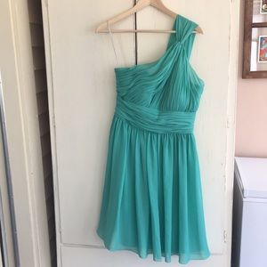 WToo Bridesmaids Dress #602 One-Shoulder Teal/Aqua